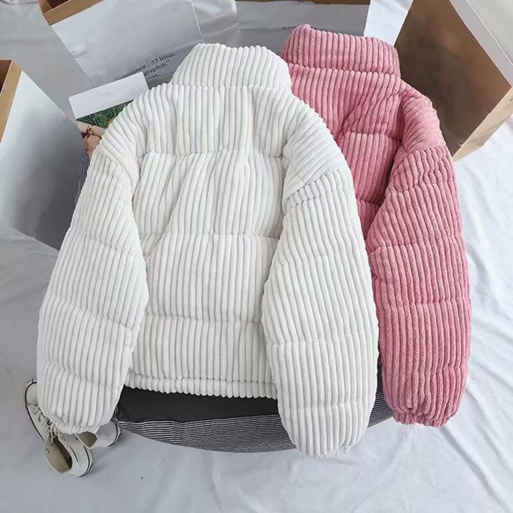 Polyester pufferjack Corduroy  - Puffer Jacket Women Down recensie en prijs